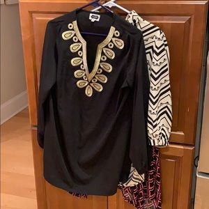 Black and gold mudpie tunic
